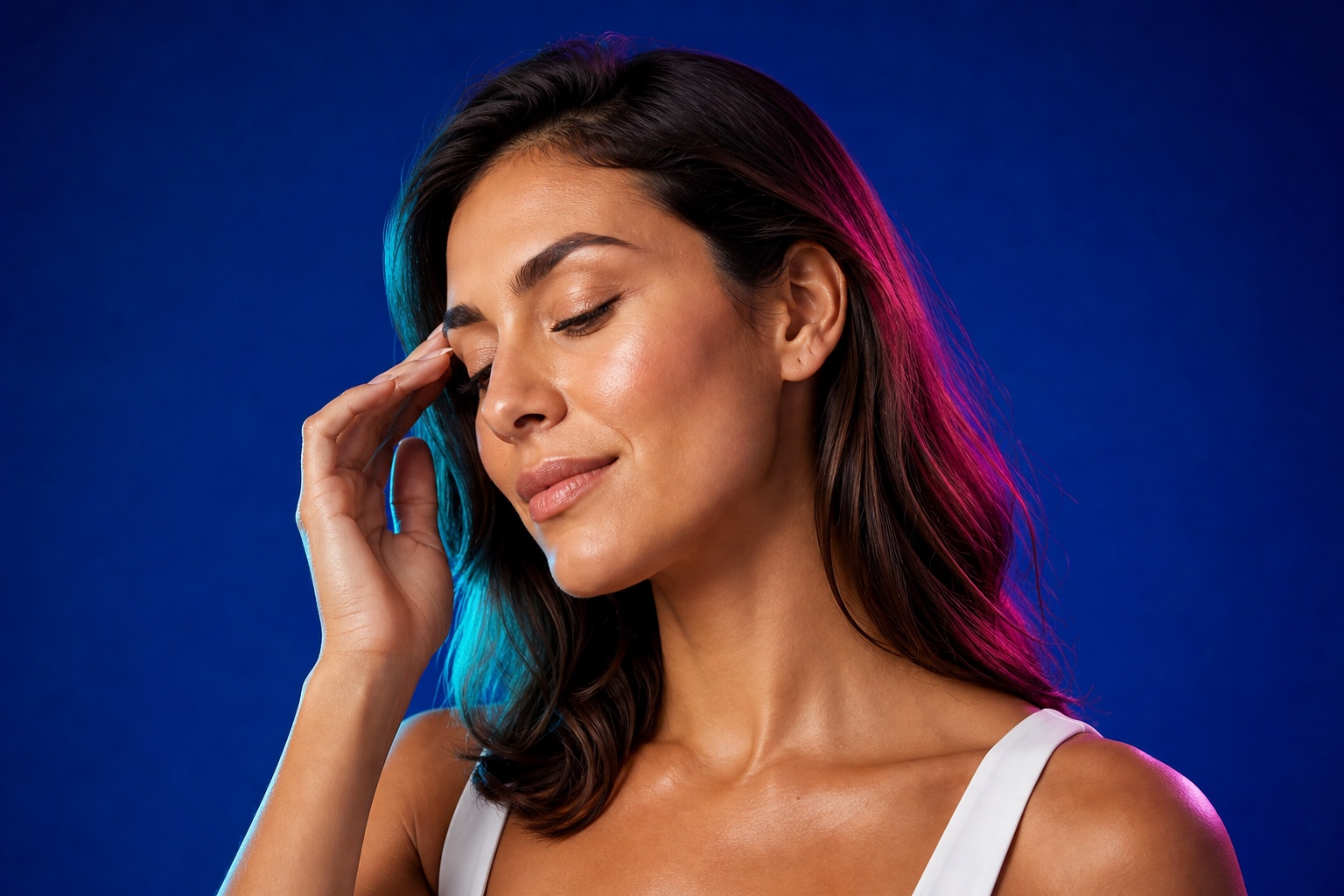 Modelo da campanha Brazilian Beauty Secrets com expressão suave
